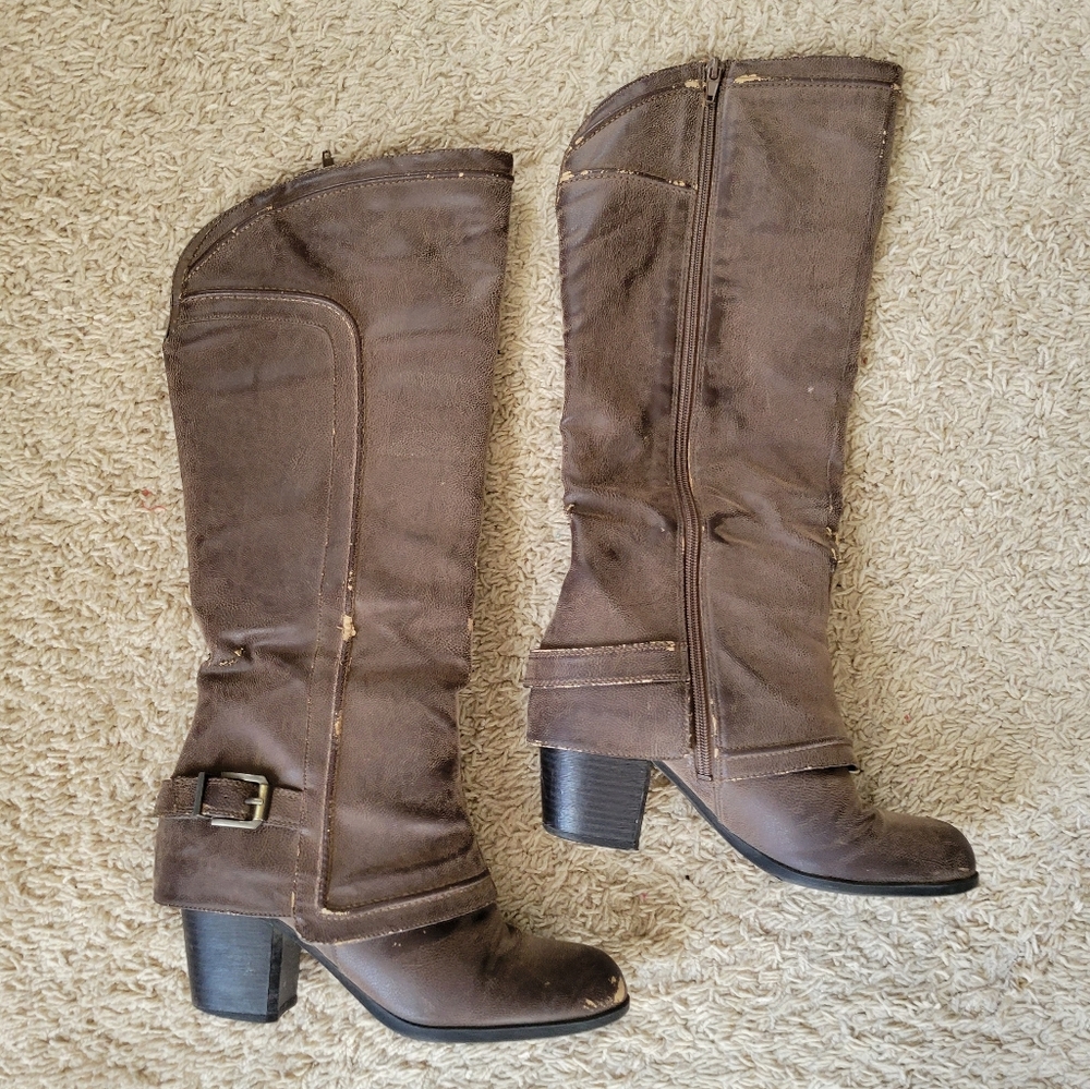 Fergalicious by Fergie Tyra Knee High Brown Size 8 Boots